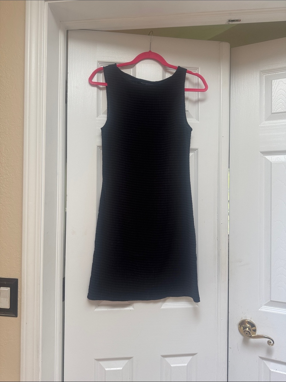 French Connection Black Sleeveless Mini Shift Dress